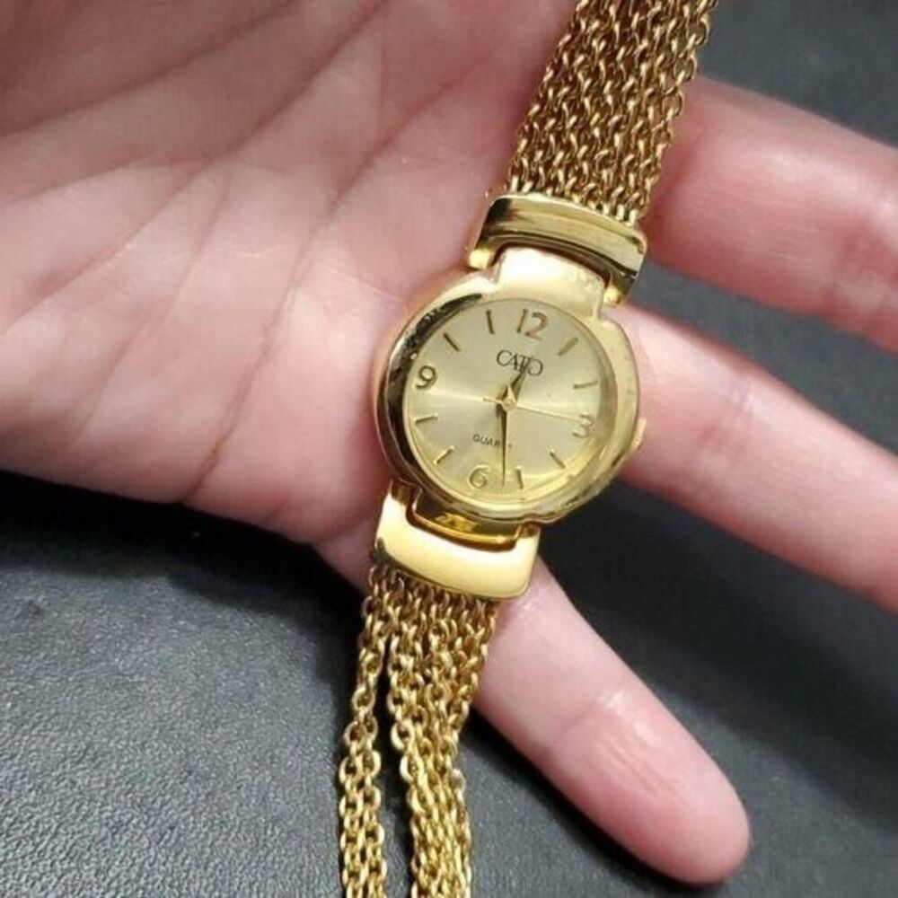 Cato gold tone quartz watch